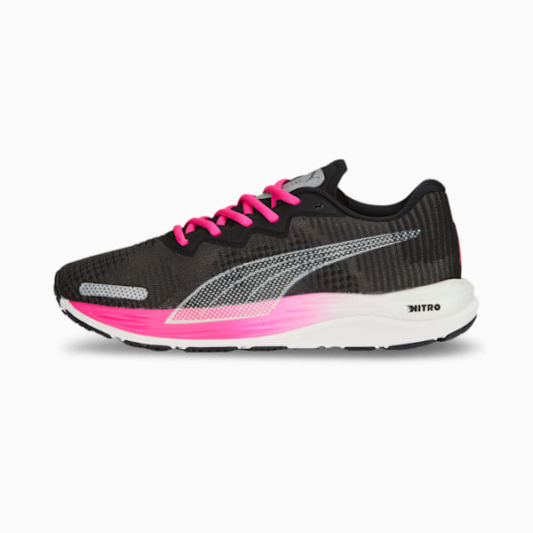 Velocity NITRO™ 2 Fade Women's Running Shoes, PUMA Black-Ravish-PUMA Silver, extralarge-IND