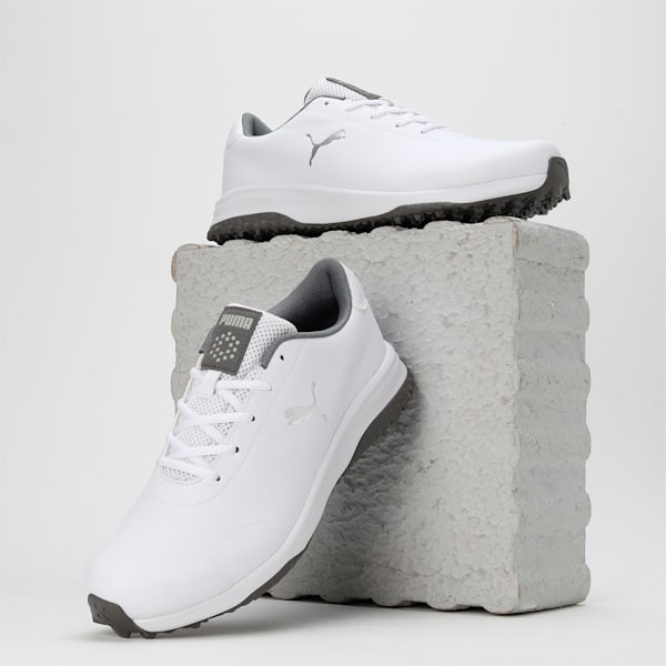 Fusion Tech Spikeless Men's Golf Shoes, PUMA White-QUIET SHADE, extralarge-IND