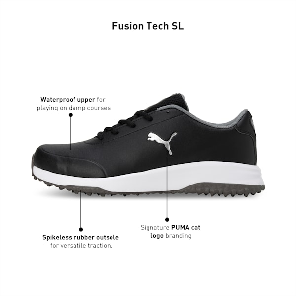Fusion Tech Spikeless Men's Golf Shoes, PUMA Black-QUIET SHADE, extralarge-IND