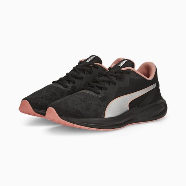 Twitch Runner Metallic Women's Running Shoes, PUMA Black-Hibiscus Flower, extralarge-AUS