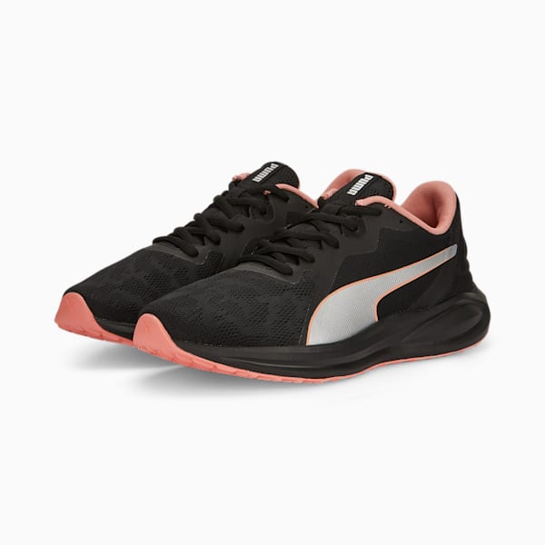 Twitch Runner Metallic Women's Running Shoes, PUMA Black-Hibiscus Flower, extralarge-IND