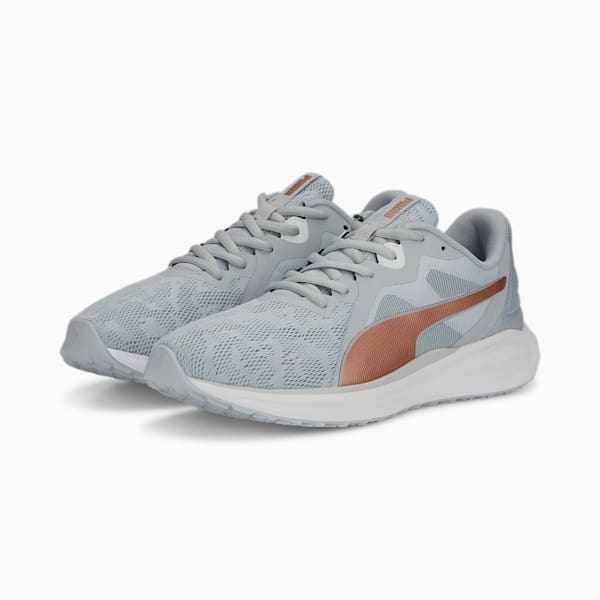 Twitch Runner Metallic Women's Running Shoes, Platinum Gray-Copper Rose, extralarge-IND