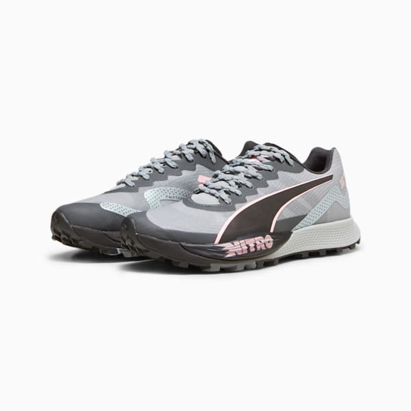 Tenis de carrera de montaña para mujer Fast-Trac Apex NITRO, Koral Ice-Cool Mid Gray-PUMA Black, extralarge