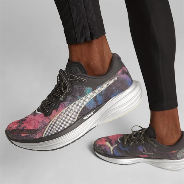 Deviate NITRO 2 'Marathon Series' Men's Running Shoes, PUMA Black-Yellow Blaze-Strawberry Burst, extralarge-IND