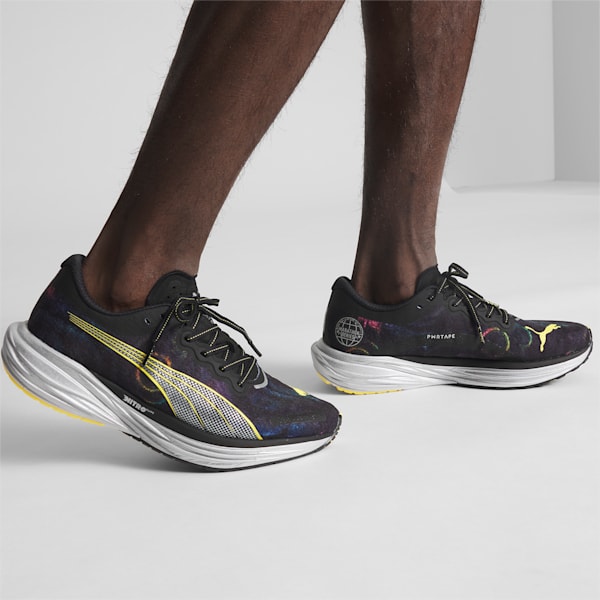Tenis para correr Deviate NITRO 2 'Marathon Series' para hombre, PUMA Black-Yellow Blaze-Strawberry Burst, extralarge