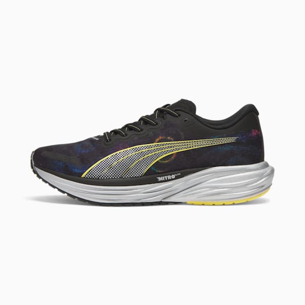 Deviate NITRO™ 2 'Marathon Series' Men's Running Shoes, PUMA Black-Yellow Blaze-Strawberry Burst, extralarge-IND