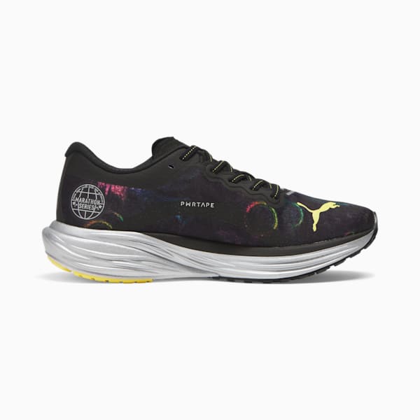 Tenis para correr Deviate NITRO 2 'Marathon Series' para hombre, PUMA Black-Yellow Blaze-Strawberry Burst, extralarge