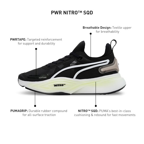 PWR NITRO™ SQD Men's Training Shoes, PUMA Black-PUMA White, extralarge-IND