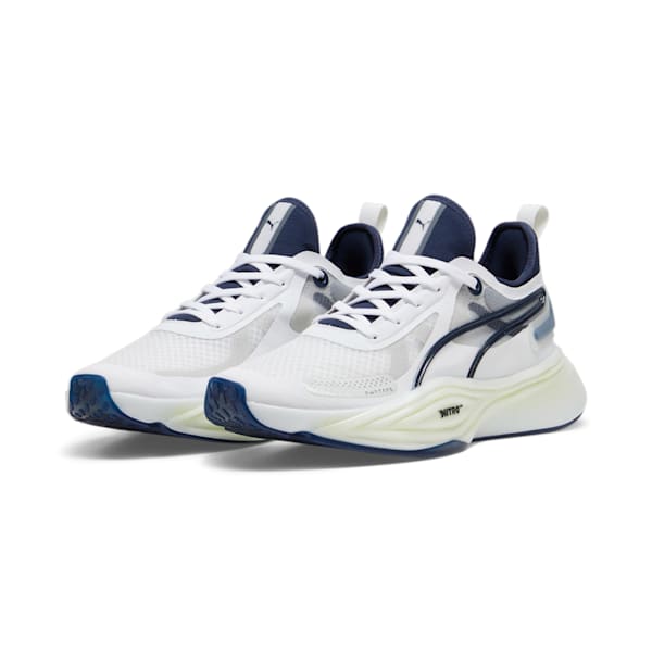 メンズ パワー ニトロ スクエアード トレーニング シューズ, PUMA White-Club Navy, extralarge-JPN