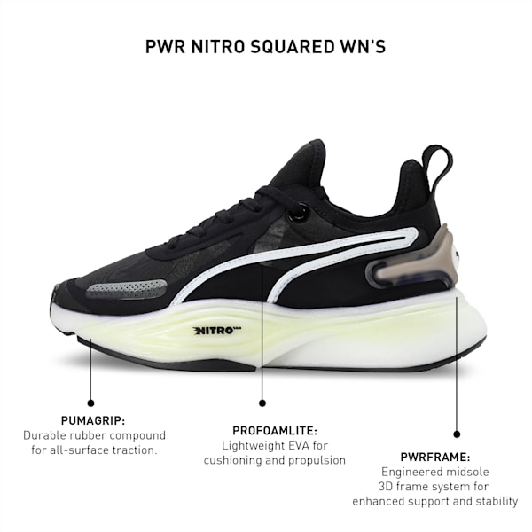 PWR NITRO SQD Women's Training Shoes, PUMA Black-PUMA White, extralarge-IND