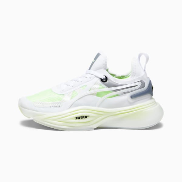 PWR NITRO™ Squared Women's Training Shoes, PUMA White-Speed Green, extralarge