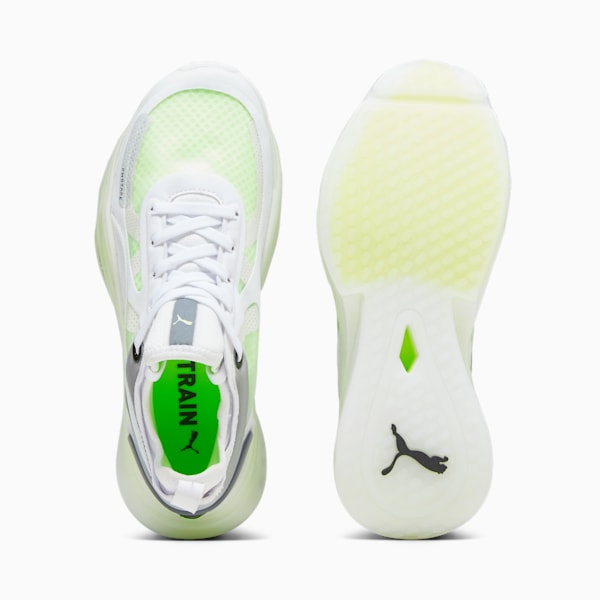 Tenis de entrenamiento PWR NITRO Squared para mujer, PUMA White-Speed Green, extralarge