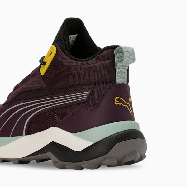Obstruct Pro Mid Trail Running Shoes, Midnight Plum-Green Fog, extralarge-IND