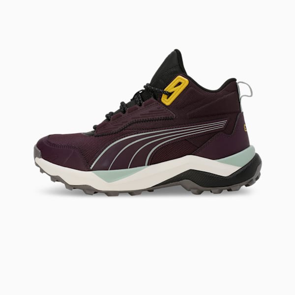 Obstruct Pro Mid Trail Running Shoes, Midnight Plum-Green Fog, extralarge-IND