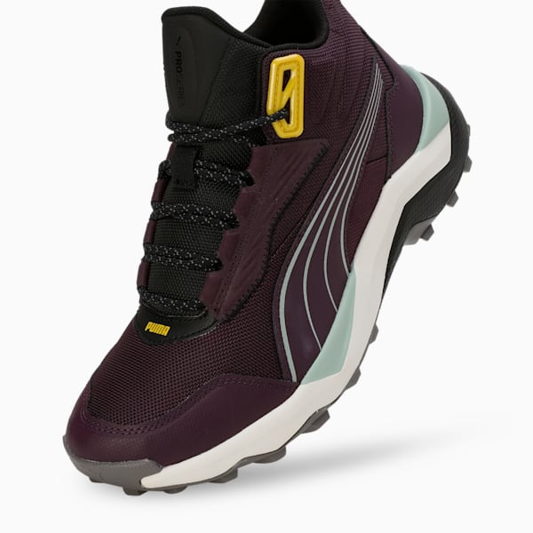 Obstruct Pro Mid Trail Running Shoes, Midnight Plum-Green Fog, extralarge-IND