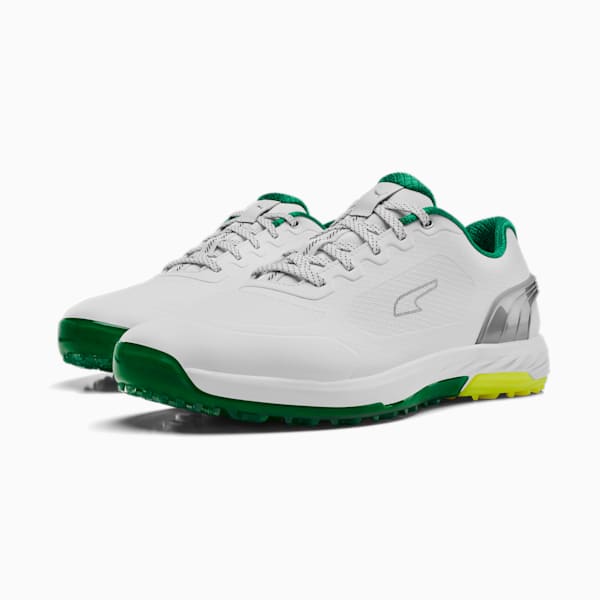 メンズ ゴルフ アルファキャット ニトロ スパイクレス シューズ, PUMA White-Archive Green-Yellow Burst, extralarge-JPN