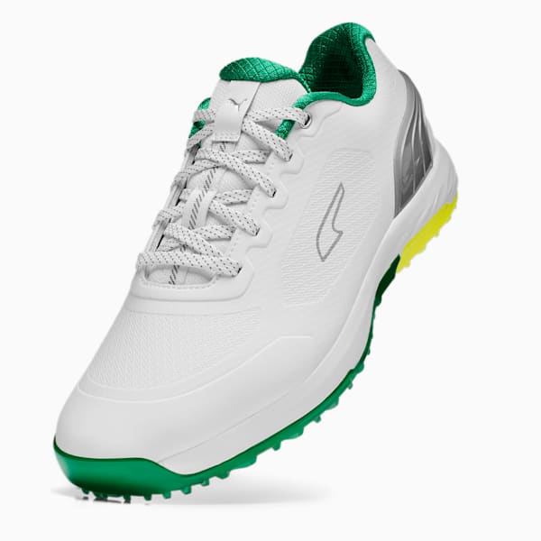 メンズ ゴルフ アルファキャット ニトロ スパイクレス シューズ, PUMA White-Archive Green-Yellow Burst, extralarge-JPN