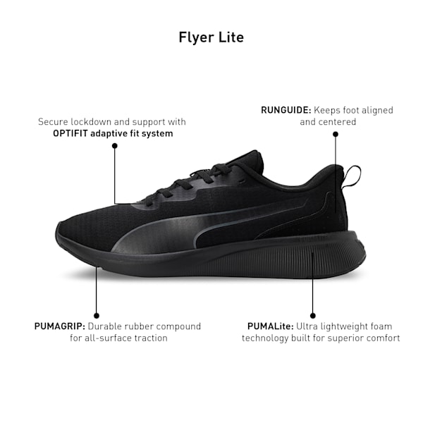 Flyer Lite Running Shoes, PUMA Black-Cool Dark Gray, extralarge-IND