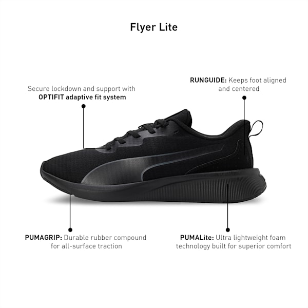 Flyer Lite Unisex Running Shoes, PUMA Black-Cool Dark Gray, extralarge-IND