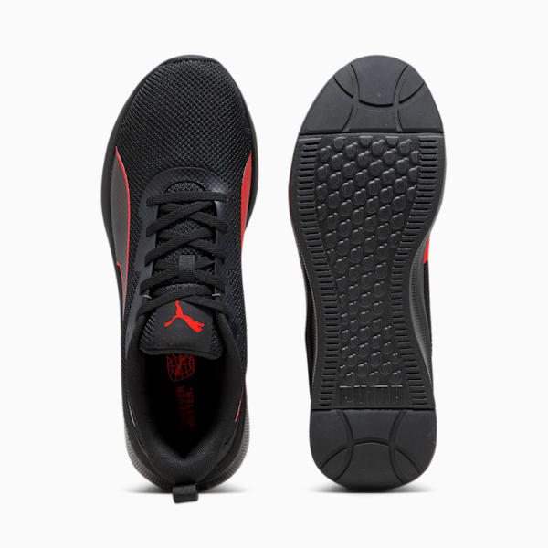 Flyer Lite Mesh Unisex Running Shoes, PUMA Black-For All Time Red, extralarge-IND