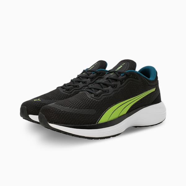 Scend Pro Running Shoes, PUMA Black-Lime Pow-Ocean Tropic, extralarge-IND