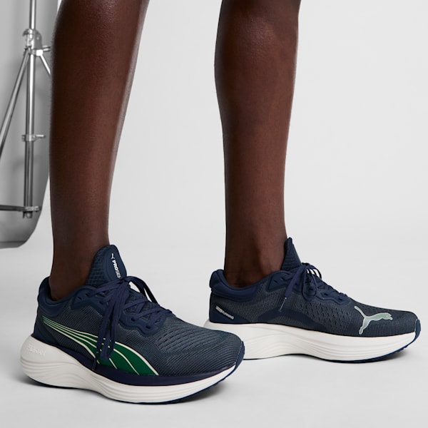 Tenis para correr Scend Pro Engineered para hombre, Club Navy-Strong Gray-Vine, extralarge