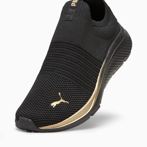 Tenis para correr Softride Pro Echo Slip Metal para mujer, PUMA Black-PUMA Gold, extralarge