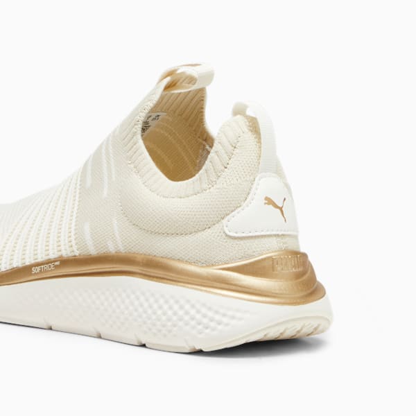 Softride Pro Echo Slip Metal Women's Running Shoes, Warm White-Alpine Snow-PUMA Gold, extralarge-IND