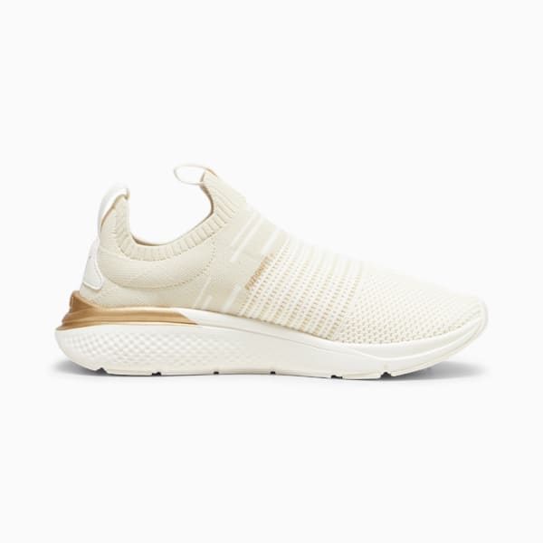 Softride Pro Echo Slip Metal Women's Running Shoes, Warm White-Alpine Snow-PUMA Gold, extralarge-IND