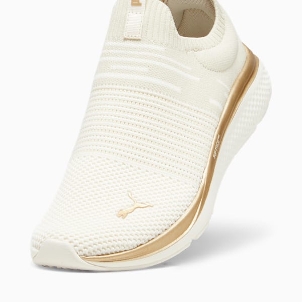 Softride Pro Echo Slip Metal Women's Running Shoes, Warm White-Alpine Snow-PUMA Gold, extralarge-IND