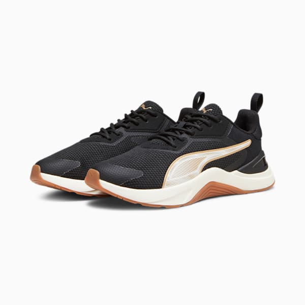Infusion Premium Women's Training Shoes, PUMA Black-Warm White-PUMA Gold, extralarge-IND