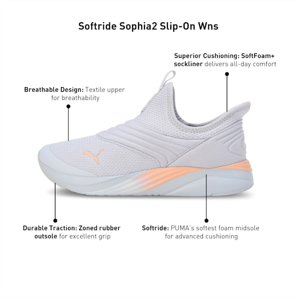 Softride Sophia 2 Women's Slip-On Shoes, Silver Mist-Peach Fizz, extralarge-IND