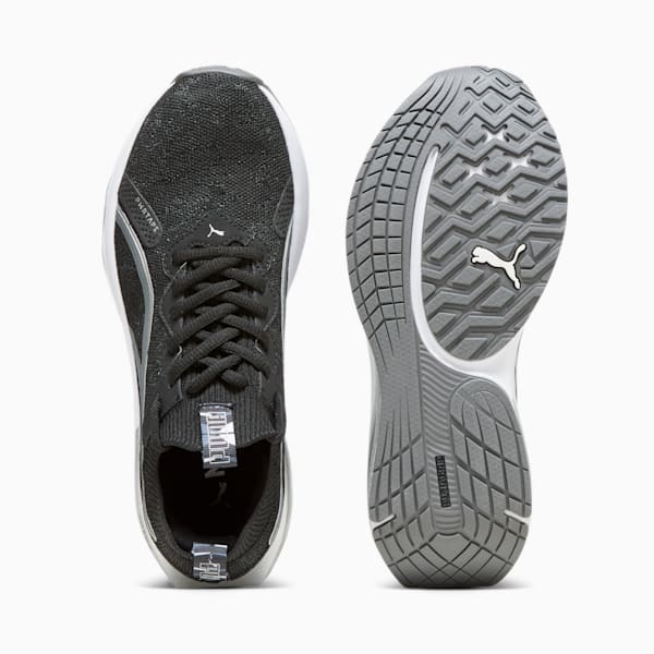 Tenis de entrenamiento para mujeres PWR XX NITRO Luxe Retro Glam, PUMA Black-Cool Dark Gray-PUMA Silver, extralarge