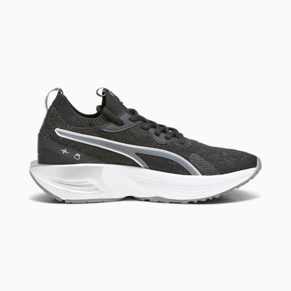 Tenis de entrenamiento para mujeres PWR XX NITRO Luxe Retro Glam, PUMA Black-Cool Dark Gray-PUMA Silver, extralarge