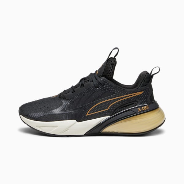 X-Cell Action Molten Metal Women's Running Shoes, PUMA Black-PUMA Gold-Warm White, extralarge-IND