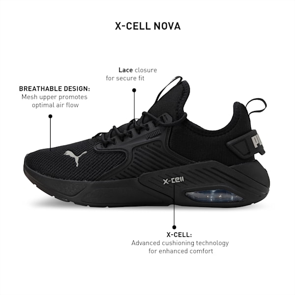 X-Cell Nova Running Shoes, PUMA Black-Concrete Gray, extralarge-IND