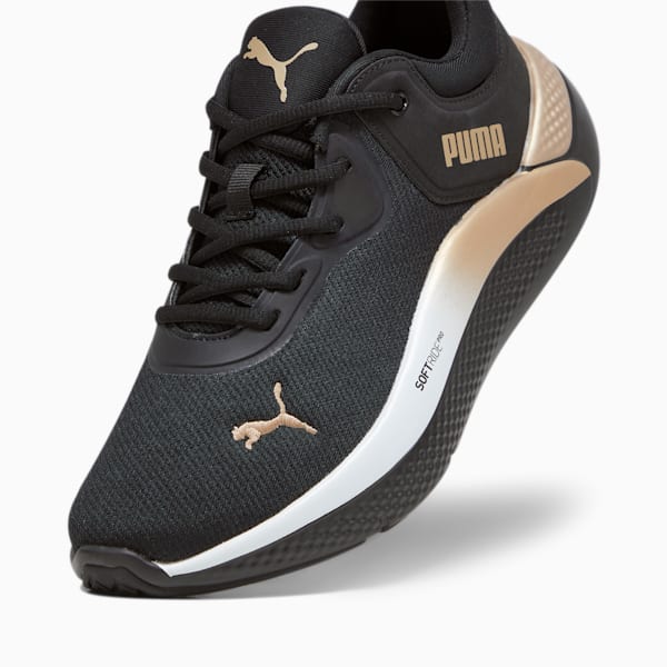 Softride Pro Molten Metal Women's Running Shoes, PUMA Black-PUMA Gold-Matte Gold, extralarge-IND