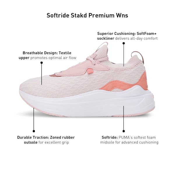 SOFTRIDE Stakd Premium Women's Running Shoes, Mauve Mist-Deeva Peach-Rose Gold, extralarge-IND
