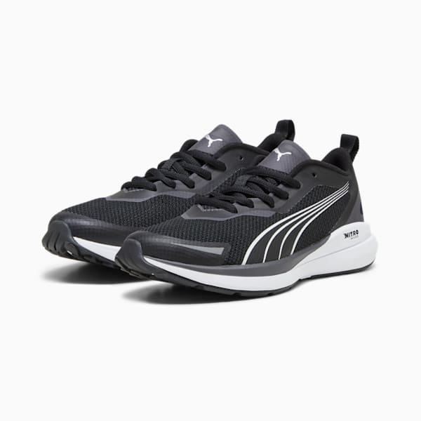 PUMA Kruz NITRO™ Big Kids' Sneakers, PUMA Black-PUMA White-Dark Coal-PUMA Silver, extralarge