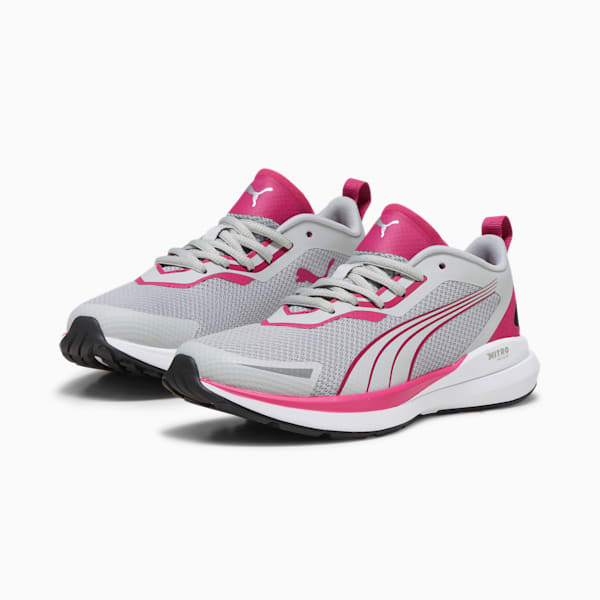 PUMA Kruz NITRO™ Big Kids' Sneakers, Ash Gray-Pinktastic-PUMA Silver, extralarge