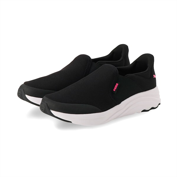 ウィメンズ ランニング ソフトライド ソフィア スリッポン スニーカー, PUMA Black-Ravish, extralarge-JPN