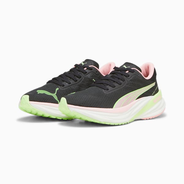 Magnify NITRO 2 Women's Running Shoes, PUMA Black-Koral Ice-Speed Green, extralarge-AUS