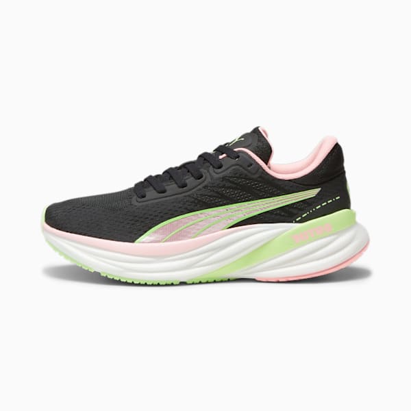 Magnify NITRO 2 Women's Running Shoes, PUMA Black-Koral Ice-Speed Green, extralarge-AUS