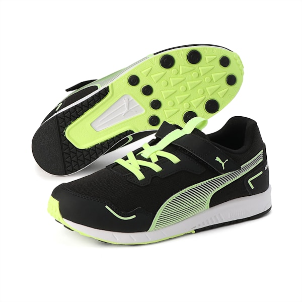 キッズ プーマ スピードモンスター V4 スニーカー 17-24cm, PUMA Black-Fast Yellow, extralarge-JPN