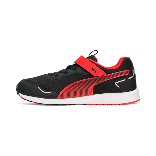 キッズ プーマ スピードモンスター V4 スニーカー 17-24cm, PUMA Black-PUMA Red, extralarge-JPN