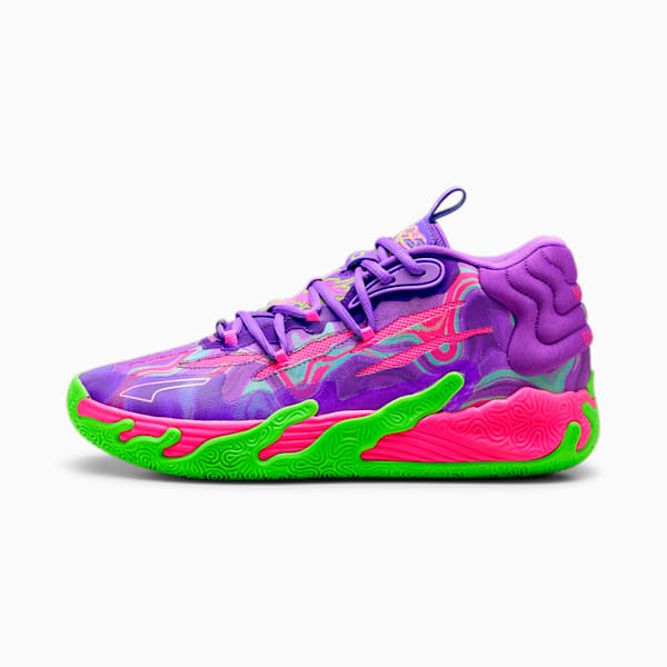 MB.03 Toxic Unisex Basketball Shoes, Purple Glimmer-Green Gecko, extralarge-AUS