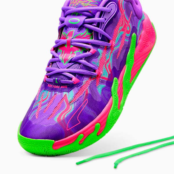 PUMA x LAMELO BALL MB.03 Toxic Men's Basketball Shoes, Purple Glimmer-Green Gecko, extralarge