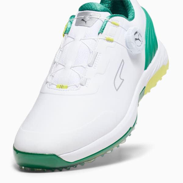 メンズ ゴルフ アルファキャット ニトロ ディスク スパイクレス シューズ, PUMA White-Archive Green-Yellow Burst, extralarge-JPN