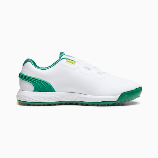 メンズ ゴルフ アルファキャット ニトロ ディスク スパイクレス シューズ, PUMA White-Archive Green-Yellow Burst, extralarge-JPN