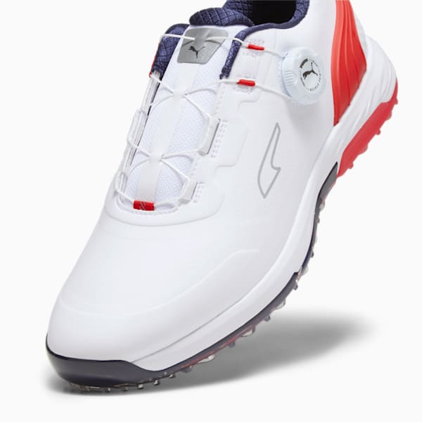 メンズ ゴルフ アルファキャット ニトロ ディスク スパイクレス シューズ, PUMA White-For All Time Red-PUMA Navy, extralarge-JPN